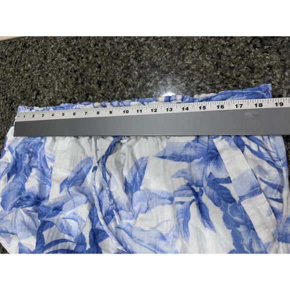 Tommy Bahama Pants Women XL Blue White Island Gauze Floral Lounge Beach Casual - Picture 3 of 6